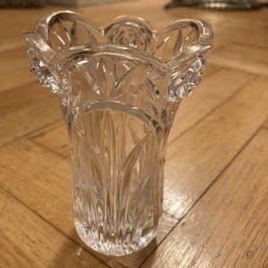 Glass Vase with Rose Carvings